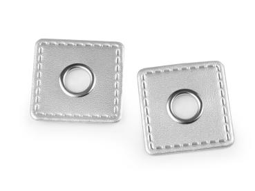 Ösen-Patches  Breite 35 mm ,Höhe 3 mm , Ø 10 mm, Silber
